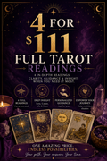 4 for $111 Full Tarot Readings with Mystic of MysticIntuitiveTarot
