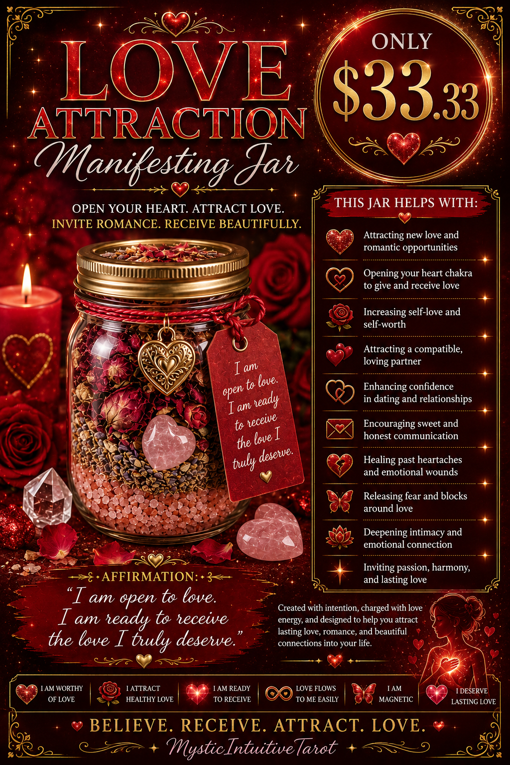 Love Attraction Manifesting Jar